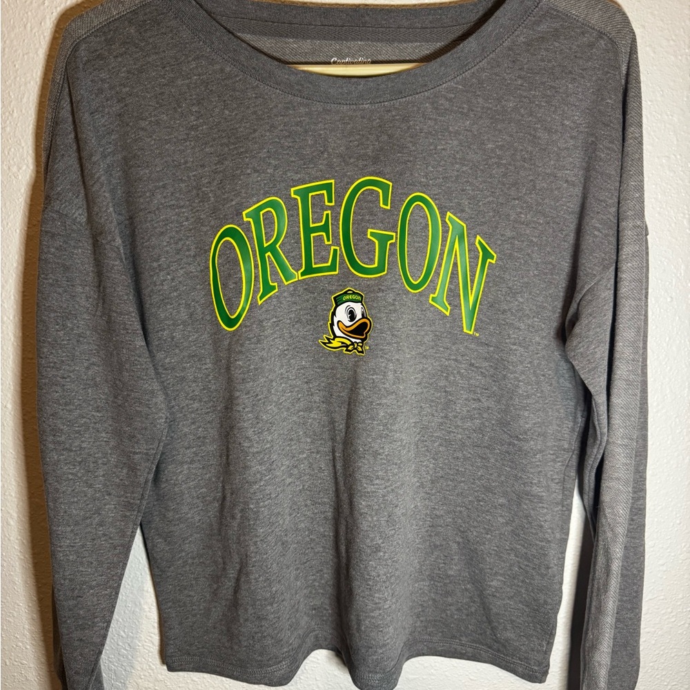 Gray Oregon Women's Crew Neck Sweater